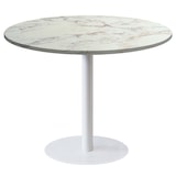 thumbnail of Restootab - Mesa Roma, base branca Ø120cm, decoração em mármore Olympo