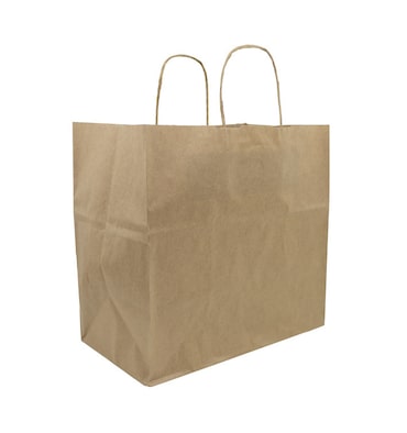 MONOUSO - Bolsa Papel Kraft con Asas 115g/m² 27+16x31cm (25 Uds)