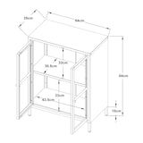 thumbnail of Helloshop26 - Aparador em aço e vidro ondulado 84 x 64 x 35 cm preto 03_0006612