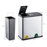 thumbnail of SVITA TC2X15 Mülleimer 30 Liter 2x15 Treteimer Papierkorb Edelstahl Silber