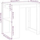 thumbnail of vidaXL Bartisch Grau Sonoma 102x70x103,5 cm Holzwerkstoff