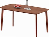 thumbnail of Esstisch Holz Braun 150x80x76 cm für 6 Personen im Landhausstil, lackierte Oberfläche, abgerundete Ecken, rutschfeste Fußpolster