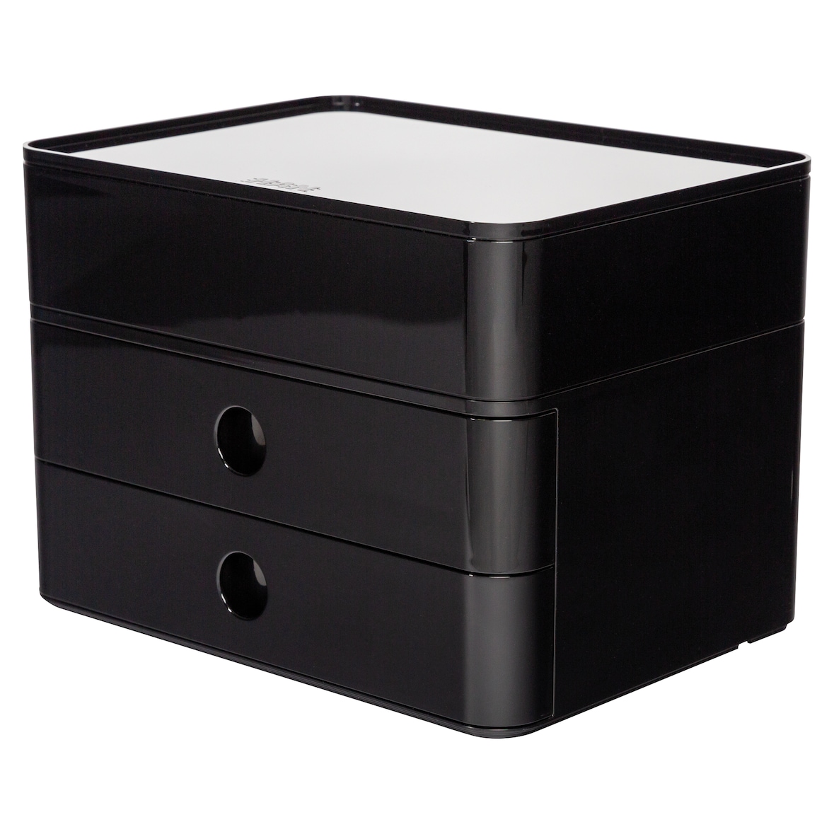 HAN Boîte rangement SMART-BOX ALLISON 2 tiroirs + 1 boîte à ustensiles Dim (lxhxp) : 26x19x19,5cm Noir