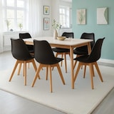 thumbnail of Esszimmerstuhl 2er-Set, Beine Holz, gepolstert, Küchenstuhl im Set mit Retro-Design, Belastbarkeit 110 kg, Schwarz, Raburg Nilo