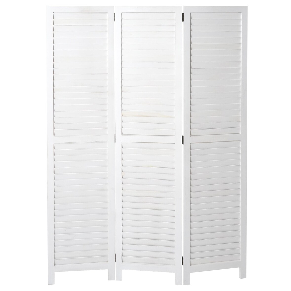 Décoshop26 - Paravent séparaeur de pièce 3 panneaux aspect vintage blanc 170 x 120 cm 04_0008028