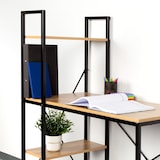 thumbnail of Max Home Escrita com prateleiras de madeira e aço 100x52x120 cm