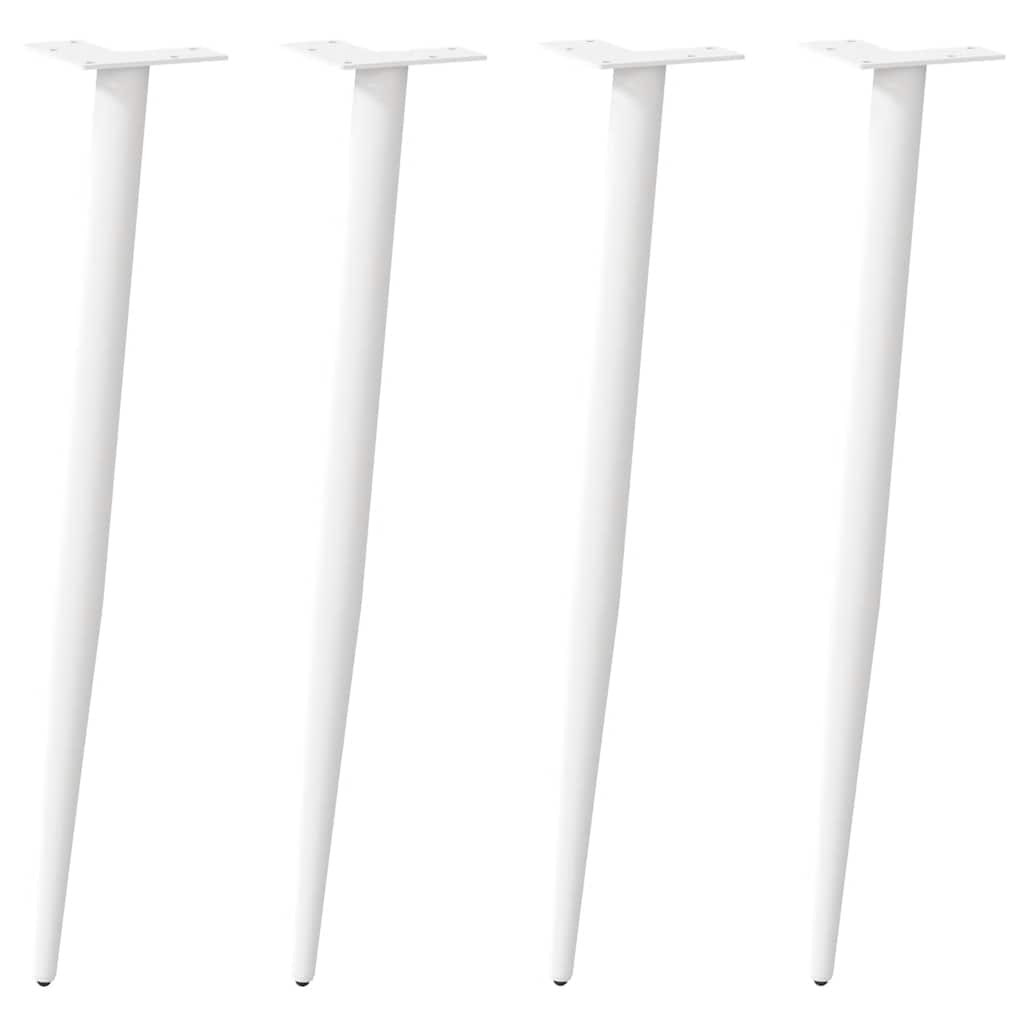 Helloshop26 - Conjunto de 4 pés ajustáveis ​​e cônicos para mesa de console 72 x 73 cm em aço branco 02_0056814
