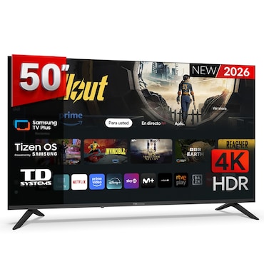 TD Systems - Smart TV 50 pulgadas 4K. Samsung Tizen OS 8.0. Sintonizador triple (DVB-T2/C/S2). Samsung Gaming Hub. TV 2026 - M50C22TIZEN