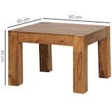 thumbnail of Rustikaler Couchtisch `Nako`: Sheeshamholz, quadratisch, handgefertigt, pflegeleicht. Braun, 60x60x40 cm | Kadima Design