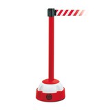 thumbnail of PROREGAL Gurt-Warnständer mit integriertem Gurtband inkl. befüllbaren Kunststofffuß | HxØ 98,5x5cm | Gurtbandlänge 4m | Rot, Gurt Rot-Weiß