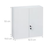 thumbnail of Relaxdays Medizinschrank XXL, 2-türiger Medikamentenschrank, Stahl, 11 Fächer, abschließbar, 53 x 52,5 x 19,5 cm, weiß