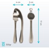 thumbnail of SOEM© Knoflookpers / Gemberpers met Ergonomische Handgreep ook geschikt voor Gember - RVS - Horeca Kwaliteit - Nikkel