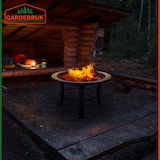 thumbnail of GARDEBRUK® Feuerschale mit Funkenschutz Schürhaken Abdeckung Rost Rund 76cm Mosaik Stahl Feuerkorb Feuerstelle Grill