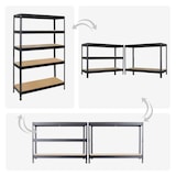 thumbnail of PROREGAL Mega Deal 3x Étagère charge lourde RIVET | HxLxP 180x120x45cm | 250kg par niveau | Noir | Lot d'étagères robustes de Garage Atelier Cave