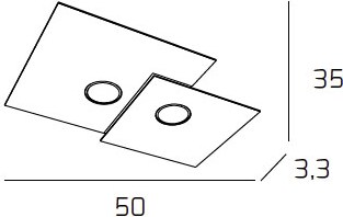 Zwei quadratische Lampen mit Kreisausschnitten.