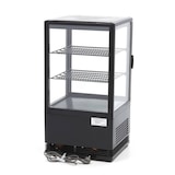 thumbnail of Maxima - 9400801 Gekoelde vitrinekast 58L zwart met ventilator, LED, dubbel glas aan 4 zijden, slot, digitale temperatuurregelaar 42.8x38.6x81 cm