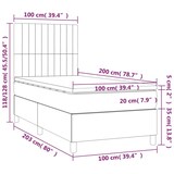 thumbnail of vidaXL Boxspringbett mit Matratze & LED Dunkelgrau 100x200 cm Stoff