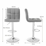 thumbnail of COSTWAY barkruk 360° draaibaar, barkruk 65-85 cm in hoogte verstelbaar, gemaakt van kunstleer