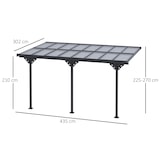 thumbnail of Outsunny Pergola Addossata da Giardino in Policarbonato Regolabile