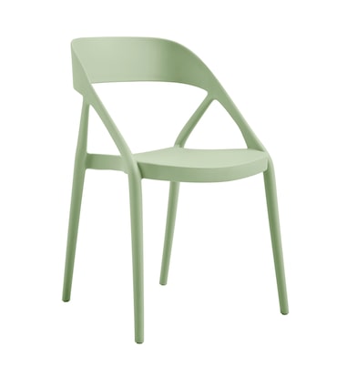 METRO PROFESSIONAL Cadeira empilhável com braços, plástico, verde menta