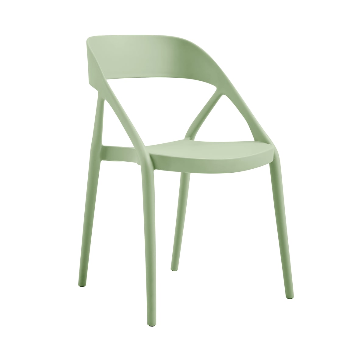 METRO PROFESSIONAL Cadeira empilhável com braços, plástico, verde menta