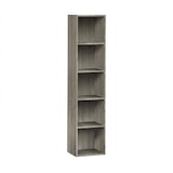 thumbnail of Libreria Scaffale 5 Vani Mobile Soggiorno Ufficio Casa 30x24x132 Cm - Rovere Grigio