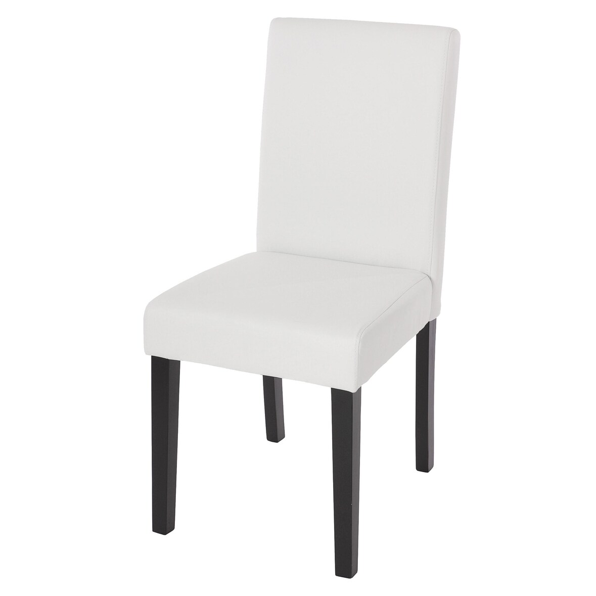 Décoshop26 -Esszimmer-/Küchenstuhl aus mattweißem Kunststoff mit dunklen Holzbeinen modernes Design 04_0002343