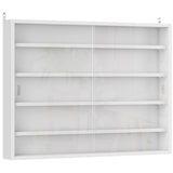 thumbnail of Vitrina Pared de Madera con Estantes Ajustables y 2 Puertas Correderas de Vidrio para Colecciones Perfumes Figuras de Decoración 80x9,5x60 cm Blanco