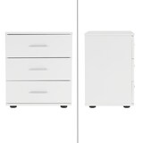 thumbnail of ML-Design Nachttisch 2er Set Weiß Holz 45x52x34 cm, 3 Schubladen mit Alu-Griffen, Nachtkommode Beistelltisch