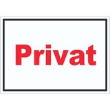 thumbnail of Privat Schild rot-weiß-schwarz A1 Rückseite selbstklebend