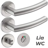 thumbnail of Türgriff Edelstahl Türgarnitur Türdrücker Türbeschlag Türklinke Innentür Bad WC LIA WC Garnitur-SET