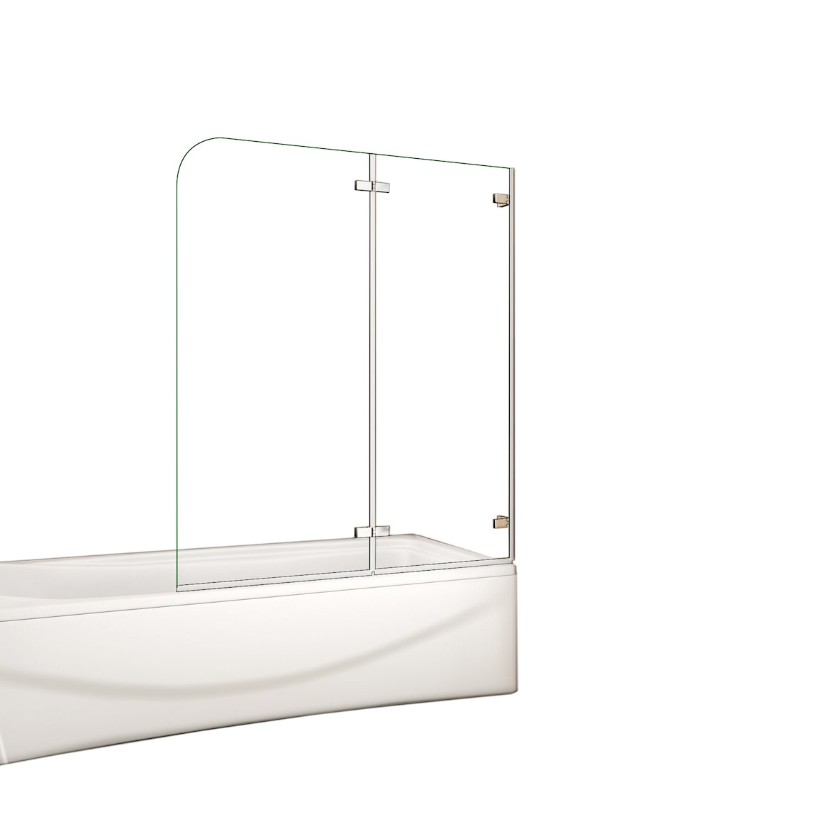 AICA Mampara de Bañera Abatible Giratoria Bisagra 2 Hojas Cristal Templado 5 mm Tamaño:1000x1400mm