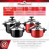 thumbnail of Magefesa Castell - Olla Express Tradicional Roja de 4 L, Acero Inoxidable 18/10, Todas las Cocinas, Inducción Total, Cocina Sana, Pomo Rotatorio