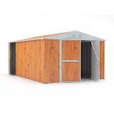 thumbnail of Box deposito attrezzi utensili doppia porta capanno deposito in lamiera zincata 327x459cm x h 215cm - 201 kg - 15,01 mq LEGNO