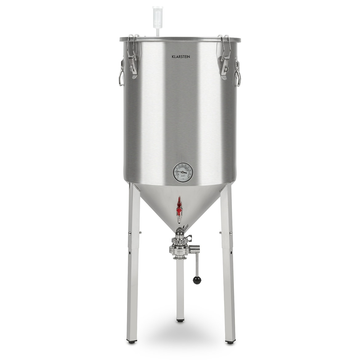 Gärkeller Pro XL Fermentierkessel 60 Liter Ablassventil 304-Edelstahl Silber-Metallic