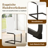 thumbnail of Esszimmerstuhl Set 2er Kunstleder Weiß+Schwarz 99x44x45 cm mit ergonomischer Rückenlehne, stabilem Metallgestell, modernem Design