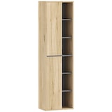 thumbnail of HOMCOM columna de baño de pared armario de baño con compartimentos abiertos y 2 puertas mueble de baño moderno 40x24x141,5 cm natural