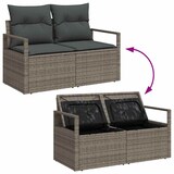 thumbnail of vidaXL Garten-Sofa-Set mit Kissen mit Speicher 3 pcs Grau
