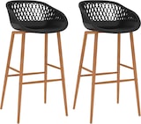 thumbnail of Décoshop26 - 2 Barhocker Hochstühle mit Rückenlehne in Netzoptik schwarzes PP DEC029401