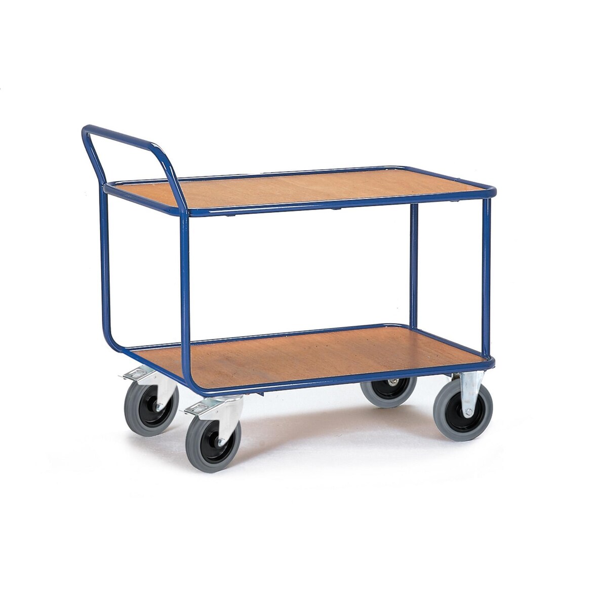Rollcart 2 Etagen, schwerer Tischwagen 08-7218, Ladefläche 1200x800mm, Tragkraft 500 kg, blau