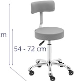 thumbnail of physa Rollhocker mit Rückenlehne - 530 - 710 mm - Dunkelgrau