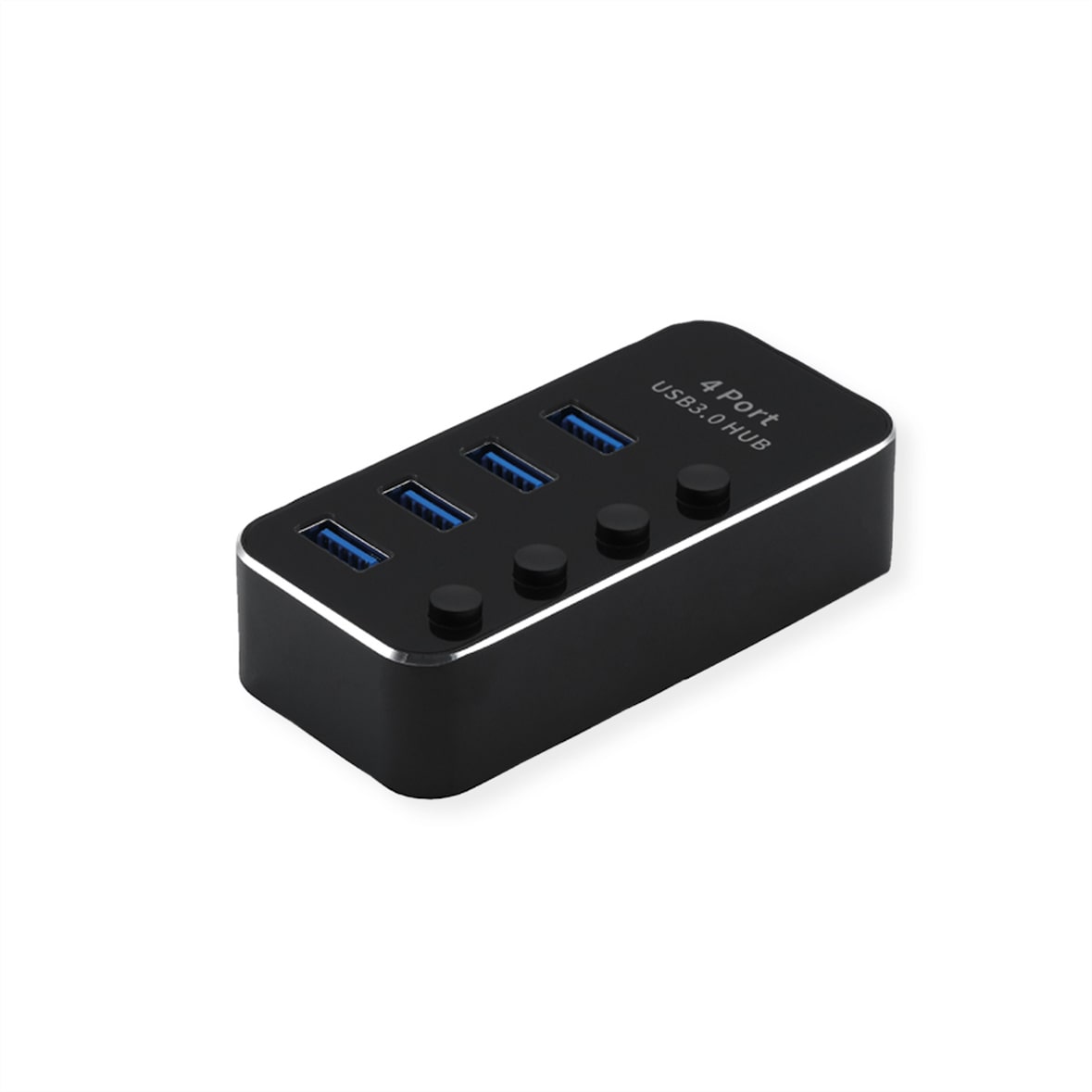 Hub per notebook ROLINE USB 3.2 Gen 1, 4 porte, commutabili singolarmente, nero