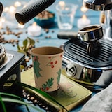 thumbnail of BIOZOYG 1000 Stück Kaffee-Trinkbecher 200ml / 8ozPappe Winterliche Bedruckung mit Zweigen, Einwegbecher Kaffeebecher Pappbecher, biologisch abbaubar