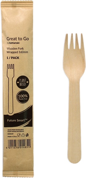 MONOUSO - Forchetta di Legno Imbustata 16cm (500 Pezzi)