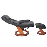 thumbnail of MCA Relaxsessel Hamilton, Fernsehsessel Hocker, Echtleder 130kg belastbar ~ schwarz, honigfarben