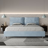 thumbnail of Letto matrimoniale king size contenitore imbottito 200x200 microfibra azzurro Antea Large