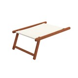 thumbnail of Liegestuhl weiß Fußablage u Kissen Deckchair klappbar Sonnenliege Holz Gartenliege 10-303 F KD
