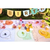 thumbnail of 6 Pappteller 21cm mit Goldrand Partyteller Einwegteller plastikfrei Partygeschirr Geburtstag Kindergeburtstag Partydeko Tischdeko Bunt Pastell Gold