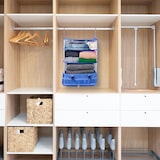 thumbnail of Relaxdays Gepäck Organizer zum Hängen, HBT: 55x44x30 cm, Kofferorganizer faltbar, 4 Fächer, tragbarer Packwürfel, blau