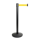 thumbnail of Danieli Store | Barrera de delimitación negra con cinta extensible hasta 3 m, retráctil | Base reforzada y cinta amarilla de 3 m